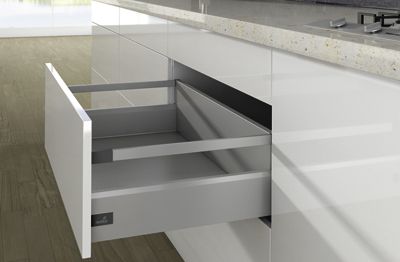 Комплект короба arcitech с рел ингом, с соед.зад.стенки, nl400, h218/126, цвет серебристый 9150944 Hettich