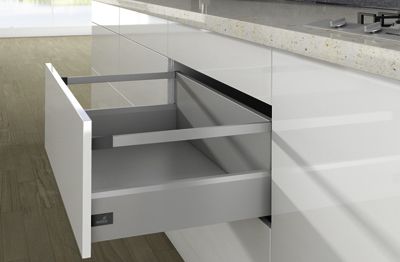 Комплект короба arcitech с рел ингом, с соед.зад.стенки, nl300, h250/126, цвет серебристый 9150958 Hettich