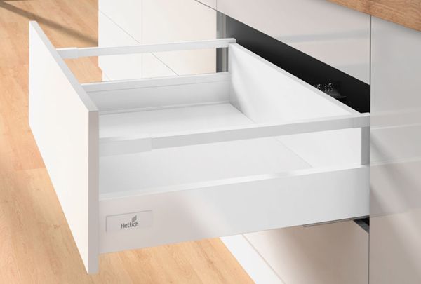 Комплект короба innotech atira частич. выдв. с silent system, h144, nl520, релинги, белый 9248745 Hettich