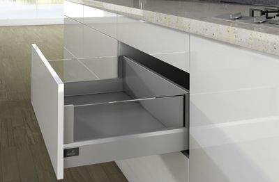 Комплект короба arcitech с des ignside, с соед.зад.стенки, nl500, h218/94, цвет серебристый 9150732 Hettich