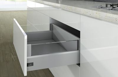 Комплект короба arcitech с des ignside, с соед.зад.стенки, nl350, h218/126, цвет серебристый 9150951 Hettich