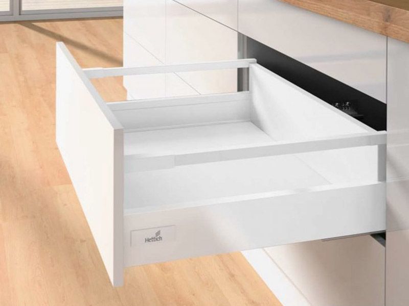 Комплект короба innotech atira полн. выдв. с push to open, h144, nl420, релинги, белый 9245433 Hettich