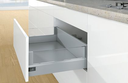 Комплект короба arcitech с des ignside, с соед.зад.стенки, nl450, h186/94, цвет серебристый 9150710 Hettich