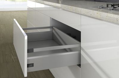 Комплект короба arcitech с рел ингом, с соед.зад.стенки, nl550, h186/126, цвет серебристый 9150939 Hettich