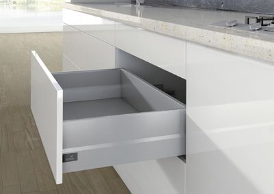 Комплект короба arcitech с top side, с соед.зад.стенки, nl450, h 186/94, цвет серебристый 9150715 Hettich
