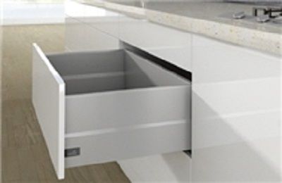 Комплект короба arcitech с top side, с соед.зад.стенки, nl400,h 250/126, цвет серебристый 9150983 Hettich