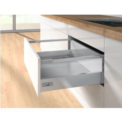 Комплект короба innotech atira полного выдв. с silent system, h144, nl470, релинги, цвет серый 9228897 Hettich