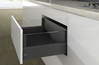 Комплект короба arcitech с des ignside, с соед.зад.стенки, nl300,h250/126, цвет антрацит 9150864 Hettich